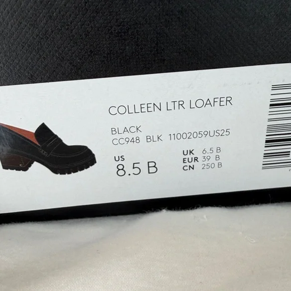 Coach Black Lug-Sole Penny Loafers with Block Heel - Picture 10 of 11